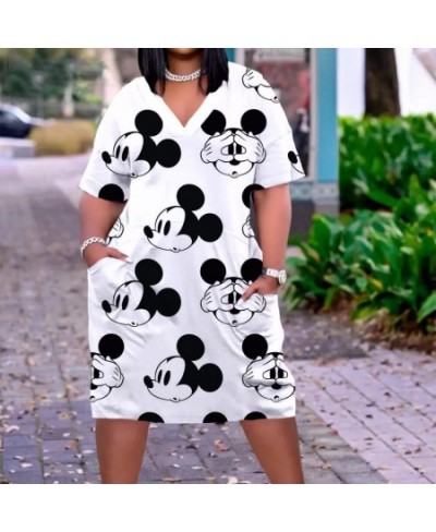 Minnie Sexy Dress Women Fashion Mickey 3D Print Dress Women Loose Ladies Party Evening Dress Summer Knee Length Street $39.38...