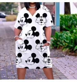 Minnie Sexy Dress Women Fashion Mickey 3D Print Dress Women Loose Ladies Party Evening Dress Summer Knee Length Street $39.38...