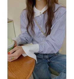 Design casual crewneck shirt temperament non-contacting oxhorn sleeve simple lazy shirt 2023 $42.87 - Tops & Tees