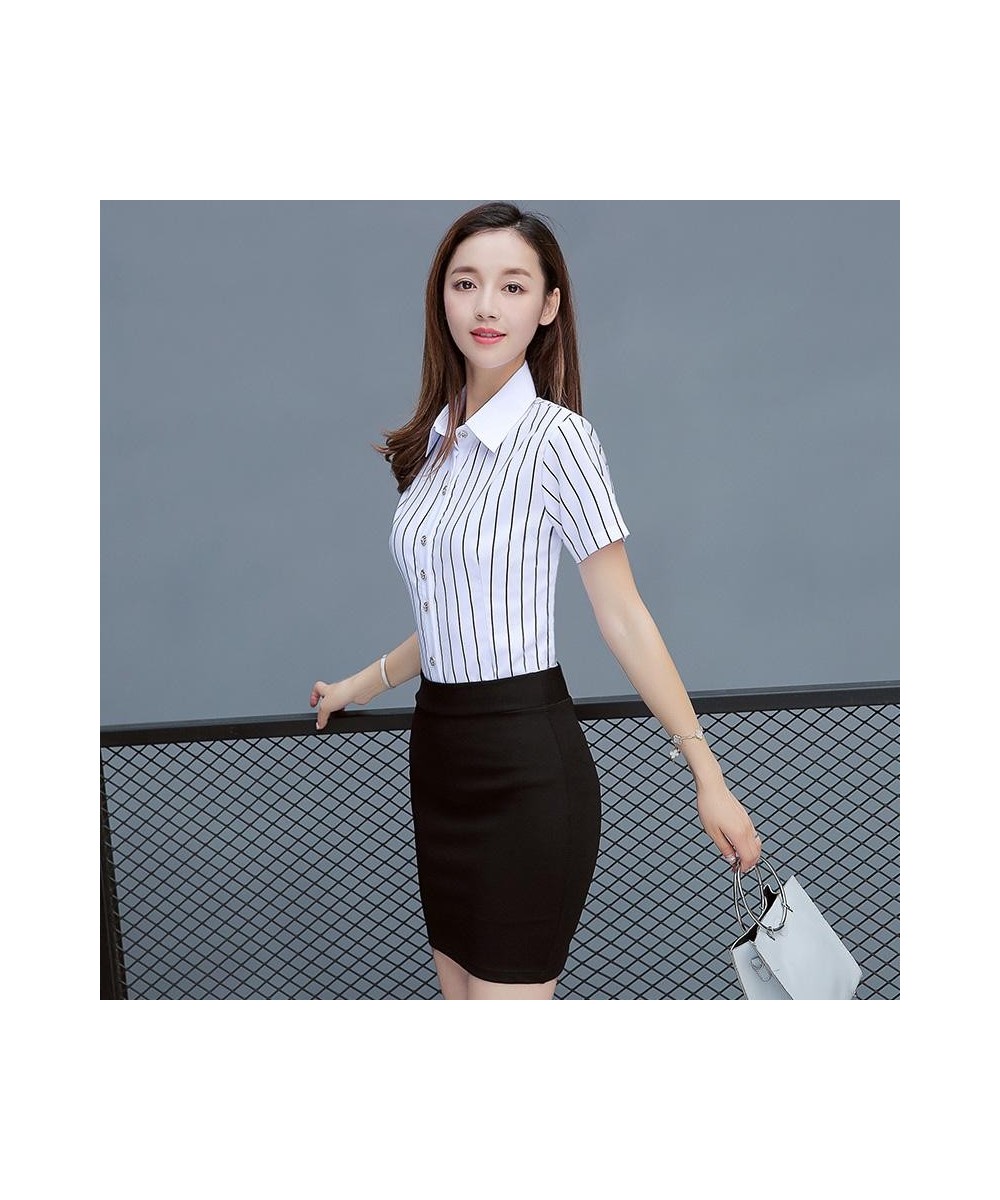 Chiffon Women Shirts Short Sleeve Office Lady Button Up Shirt White Women Tops & Blouses Women Shirts Blouses Camisas De Muje...