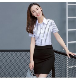 Chiffon Women Shirts Short Sleeve Office Lady Button Up Shirt White Women Tops & Blouses Women Shirts Blouses Camisas De Muje...