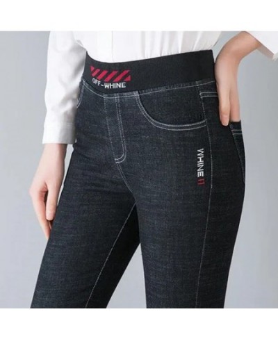 Vintage Women's Elastic Waist Pencil Jeans Spring Fall Slim Stretch Denim Pantalones Korean Casual High Waist Skinny Trousers...