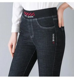 Vintage Women's Elastic Waist Pencil Jeans Spring Fall Slim Stretch Denim Pantalones Korean Casual High Waist Skinny Trousers...