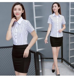 Chiffon Women Shirts Short Sleeve Office Lady Button Up Shirt White Women Tops & Blouses Women Shirts Blouses Camisas De Muje...