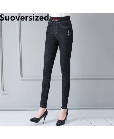 Vintage Women's Elastic Waist Pencil Jeans Spring Fall Slim Stretch Denim Pantalones Korean Casual High Waist Skinny Trousers...