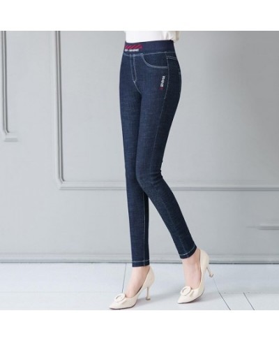 Vintage Women's Elastic Waist Pencil Jeans Spring Fall Slim Stretch Denim Pantalones Korean Casual High Waist Skinny Trousers...