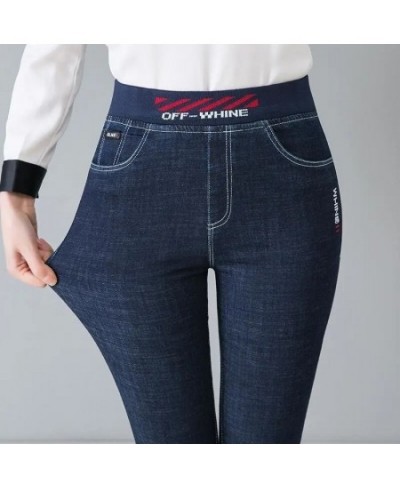 Vintage Women's Elastic Waist Pencil Jeans Spring Fall Slim Stretch Denim Pantalones Korean Casual High Waist Skinny Trousers...