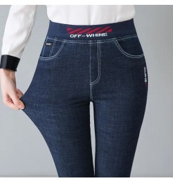 Vintage Women's Elastic Waist Pencil Jeans Spring Fall Slim Stretch Denim Pantalones Korean Casual High Waist Skinny Trousers...