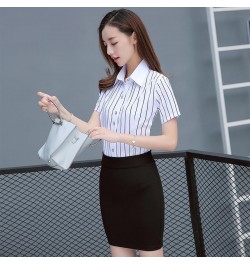 Chiffon Women Shirts Short Sleeve Office Lady Button Up Shirt White Women Tops & Blouses Women Shirts Blouses Camisas De Muje...