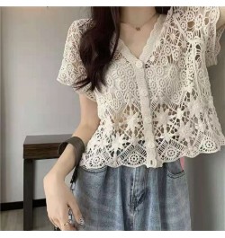 Cardigan Women New Design Hollow Out Stylish Minority Korean Style V-neck Loose All-match Sexy Casual Fashion Young Summer Th...