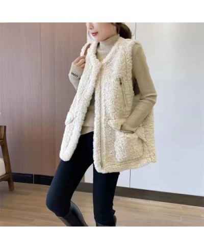 Women Fur Sleeveless Vest Autumn Female Solid Fashion V-Neck Outwear Coats All-match Female Waistcoat Zipper Casual Jackets $...