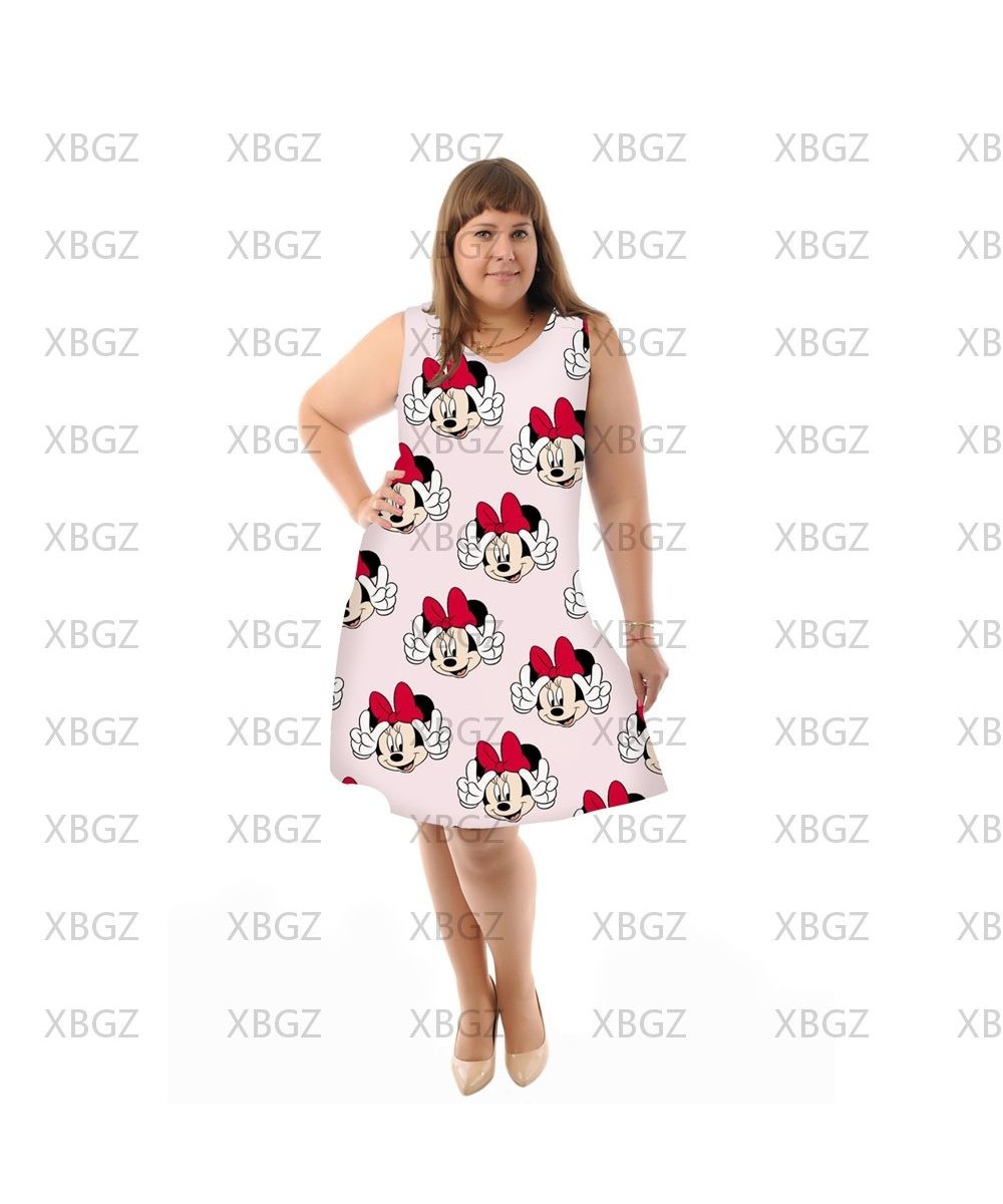 Plus Size 4xl 5xl 6xl Sexy Chic And Elegant Woman Dress Sleeveless Dresses Chubby Women Minnie Mouse Fashion Summer 2022 $23....