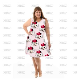 Plus Size 4xl 5xl 6xl Sexy Chic And Elegant Woman Dress Sleeveless Dresses Chubby Women Minnie Mouse Fashion Summer 2022 $23....