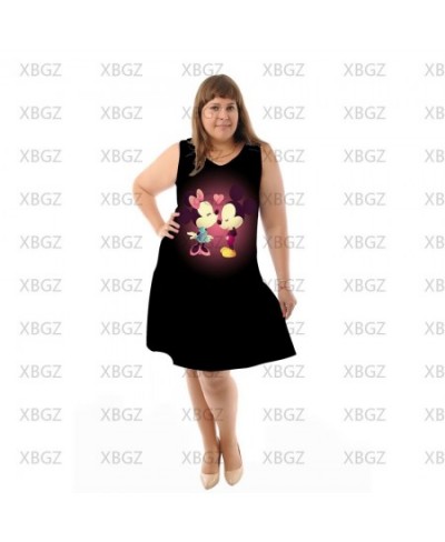 Plus Size 4xl 5xl 6xl Sexy Chic And Elegant Woman Dress Sleeveless Dresses Chubby Women Minnie Mouse Fashion Summer 2022 $23....