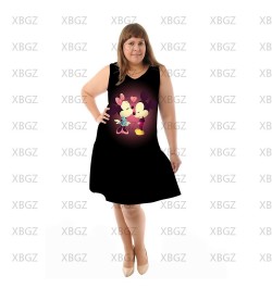 Plus Size 4xl 5xl 6xl Sexy Chic And Elegant Woman Dress Sleeveless Dresses Chubby Women Minnie Mouse Fashion Summer 2022 $23....