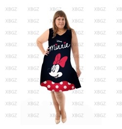 Plus Size 4xl 5xl 6xl Sexy Chic And Elegant Woman Dress Sleeveless Dresses Chubby Women Minnie Mouse Fashion Summer 2022 $23....