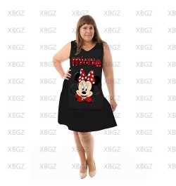 Plus Size 4xl 5xl 6xl Sexy Chic And Elegant Woman Dress Sleeveless Dresses Chubby Women Minnie Mouse Fashion Summer 2022 $23....