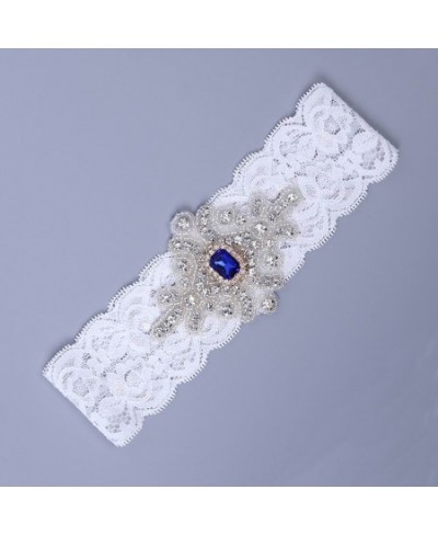 Wedding Garter Rhinestone Embroidery Flower Beading blue Sexy Garters for Women/Female/Bride Thigh Ring Bridal Leg Garte $13....