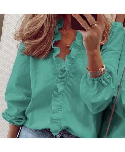 2023 Spring Casual Chiffon Ruffles Shirt Office Lady Blouses Women Floral Long Sleeve Loose Female White Clothing Blusas 1824...