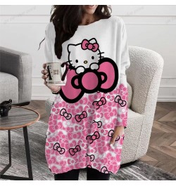 2023 Autumn Hello Kitty Print Pullovers Women Casual Long Sleeve O-Neck Printed T-shirts New Fashion Loose Female T-Shirt Tee...