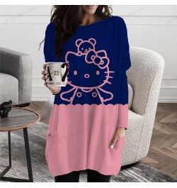 2023 Autumn Hello Kitty Print Pullovers Women Casual Long Sleeve O-Neck Printed T-shirts New Fashion Loose Female T-Shirt Tee...