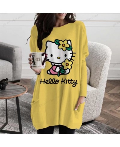 2023 Autumn Hello Kitty Print Pullovers Women Casual Long Sleeve O-Neck Printed T-shirts New Fashion Loose Female T-Shirt Tee...