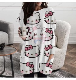 2023 Autumn Hello Kitty Print Pullovers Women Casual Long Sleeve O-Neck Printed T-shirts New Fashion Loose Female T-Shirt Tee...