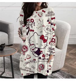 2023 Autumn Hello Kitty Print Pullovers Women Casual Long Sleeve O-Neck Printed T-shirts New Fashion Loose Female T-Shirt Tee...