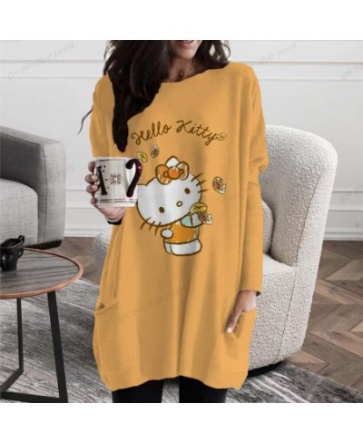 2023 Autumn Hello Kitty Print Pullovers Women Casual Long Sleeve O-Neck Printed T-shirts New Fashion Loose Female T-Shirt Tee...