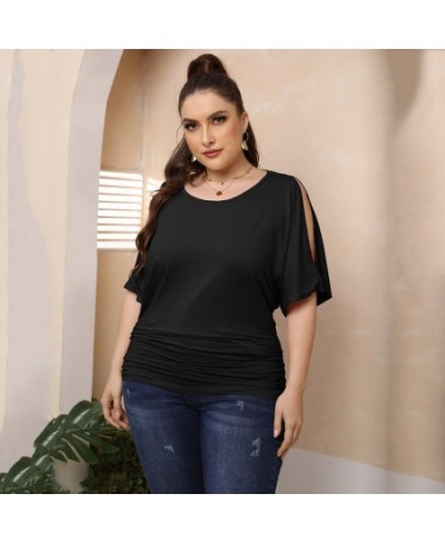 2022 New Women Plus Size T-Shirt Short Sleeve Summer Clothes Solid O-Neck Plussize Big Large Clothing Top Streetwear $36.66 -...