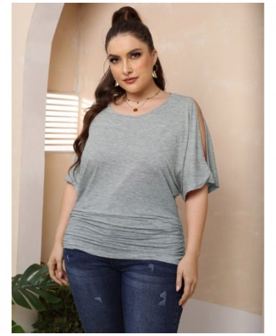 2022 New Women Plus Size T-Shirt Short Sleeve Summer Clothes Solid O-Neck Plussize Big Large Clothing Top Streetwear $36.66 -...