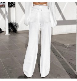 Womens White Casual Jeans Pocket High Waist Zip Baggy Jeans Wide Leg Loose Denim Pants Female Oversize Trousers $43.14 - Jeans