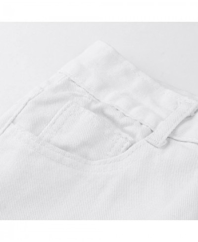 Womens White Casual Jeans Pocket High Waist Zip Baggy Jeans Wide Leg Loose Denim Pants Female Oversize Trousers $43.14 - Jeans