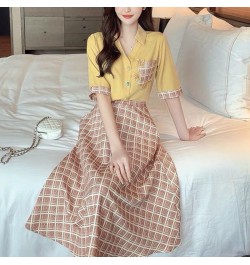 Western Style Aging Fashion Women's Suit 2022 Spring and Summer New Style Shirt Checkered Skirt High Waist Suit Skirt $34.38 ...