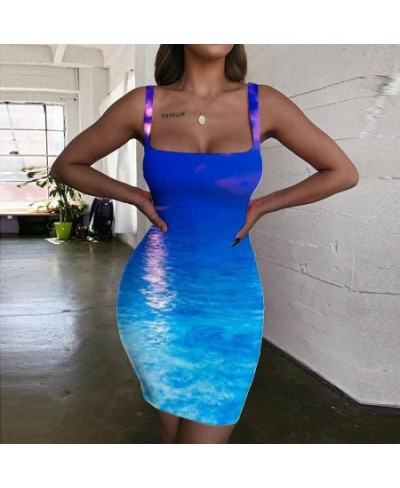 Gradient Dress Women Colorful Halter Sleeveless Art 3d Print Dizziness Bodycon Dress Womens Clothing Plus Size Beach $23.71 -...