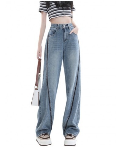 Baggy Jeans Women Y2K High Waisted Denim Pants Patchwork Full Length Wide Leg Trousers Blue Streetwear Fashion 2023 New Sprin...