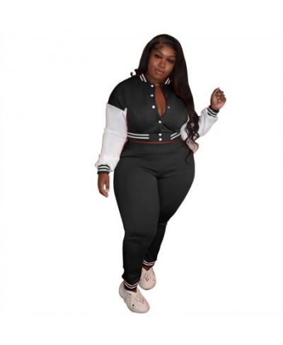 Tracksuit Women Plus Size Sets Sports Long Sleeve Baseball Jacket and Pants 2 Piece Suit Winter Outfits Wholesale $50.12 - Pl...