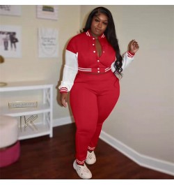 Tracksuit Women Plus Size Sets Sports Long Sleeve Baseball Jacket and Pants 2 Piece Suit Winter Outfits Wholesale $50.12 - Pl...