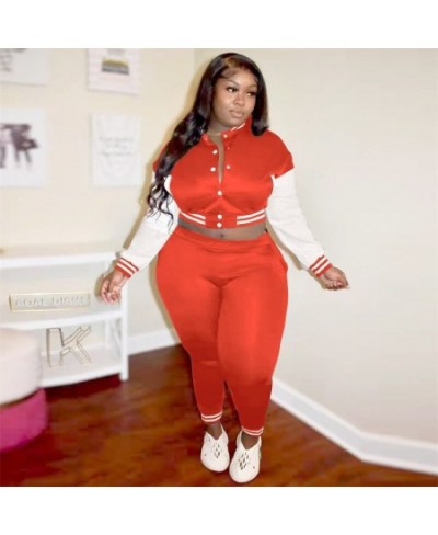 Tracksuit Women Plus Size Sets Sports Long Sleeve Baseball Jacket and Pants 2 Piece Suit Winter Outfits Wholesale $50.12 - Pl...