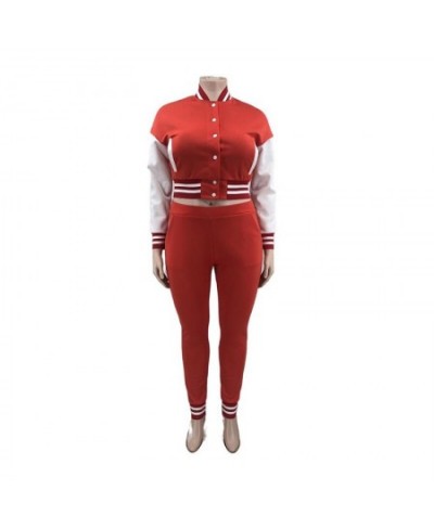 Tracksuit Women Plus Size Sets Sports Long Sleeve Baseball Jacket and Pants 2 Piece Suit Winter Outfits Wholesale $50.12 - Pl...