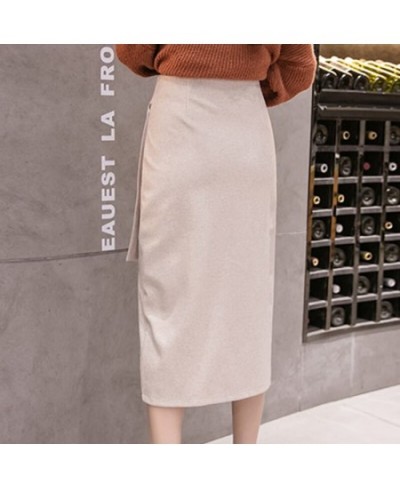 Tie Waist Wrap Skirt Women High Slit Pencil Midi Skirts Elegant Ladies Business Chic Outfit * $37.81 - Skirts