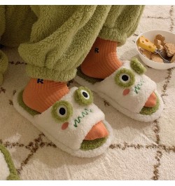 Women Faux Fur Slippers Cute Cartoon Frog Home Slipper Women Men Winter Warm Shoes Soft Plush Lovers Indoor House Floor Slide...