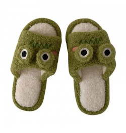 Women Faux Fur Slippers Cute Cartoon Frog Home Slipper Women Men Winter Warm Shoes Soft Plush Lovers Indoor House Floor Slide...