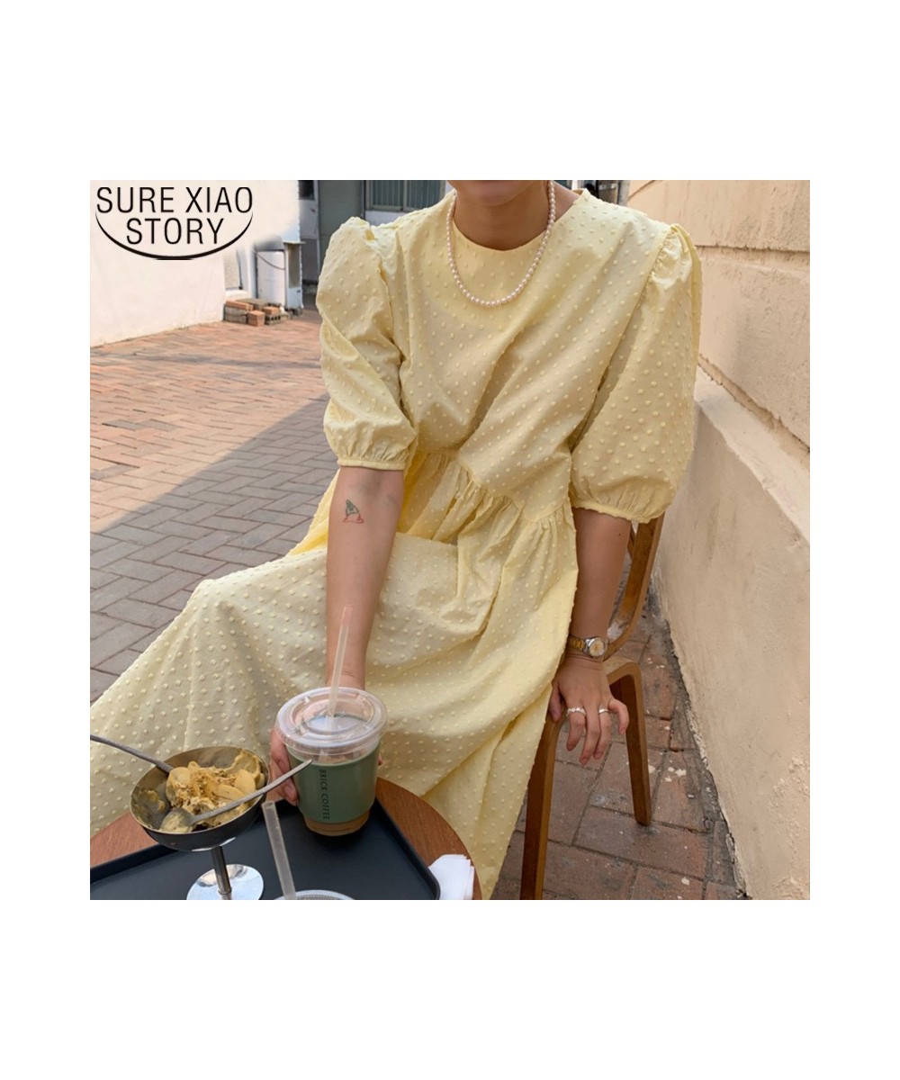 Women Long Dress 2023 Summer Casual O-neck Puff-Sleeve Oversize Dots Elegant Female Dress Ladies Loose Vestidos Femme 9941 $3...