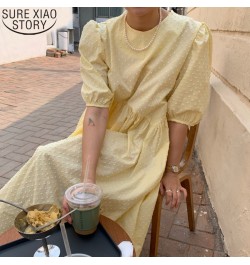 Women Long Dress 2023 Summer Casual O-neck Puff-Sleeve Oversize Dots Elegant Female Dress Ladies Loose Vestidos Femme 9941 $3...