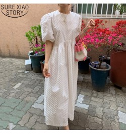 Women Long Dress 2023 Summer Casual O-neck Puff-Sleeve Oversize Dots Elegant Female Dress Ladies Loose Vestidos Femme 9941 $3...