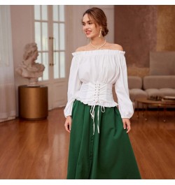 Victorian Blouse Women Retro Vintage Renaissance Peasant Shirt Gothic Off The Shoulder Corset Style Ruffle Tops A30 $40.07 - ...