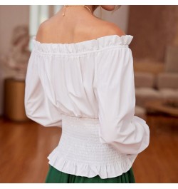 Victorian Blouse Women Retro Vintage Renaissance Peasant Shirt Gothic Off The Shoulder Corset Style Ruffle Tops A30 $40.07 - ...