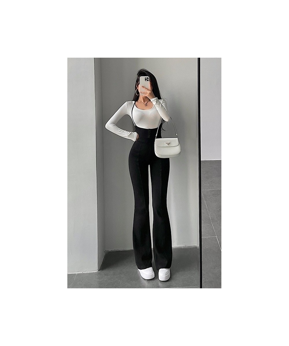 Sexy Fashion Bandage Halter Neck High Waist Slim Skinny Overalls Casual Flare Pants Women's Fashion Trousers Korean Women G9J...