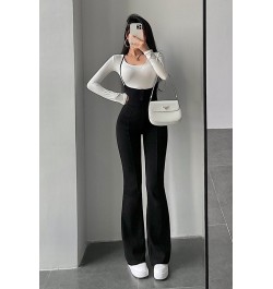 Sexy Fashion Bandage Halter Neck High Waist Slim Skinny Overalls Casual Flare Pants Women's Fashion Trousers Korean Women G9J...